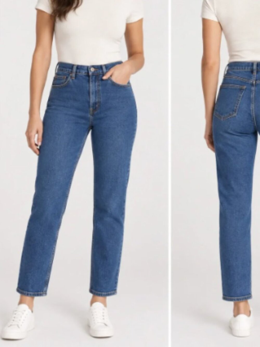Abercrombie & Fitch curve love ankle straight jean, medium blue, size 29/8